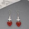 Y2K Gothic Red Heart Glass Earrings - Halloween Gift