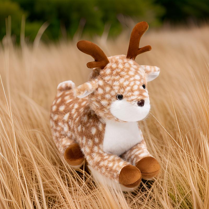 Lifelike Stuffed Animal Deer Plushies Cute Baby Sika Deer Plush Toy Soft Doll Girl Boy Gift