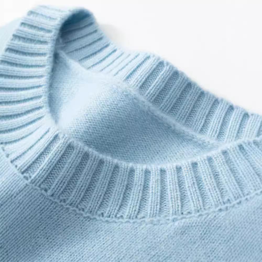 2024 Autumn/Winter Women's Round Neck Saddle Shoulder Cashmere Loose Slimming Knit Sweater