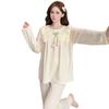 Spring & Autumn Women's Slimming Pajamas: Jacquard Long Sleeve & Pants Set, Sweet Plus Size, High-End Home Wear.
