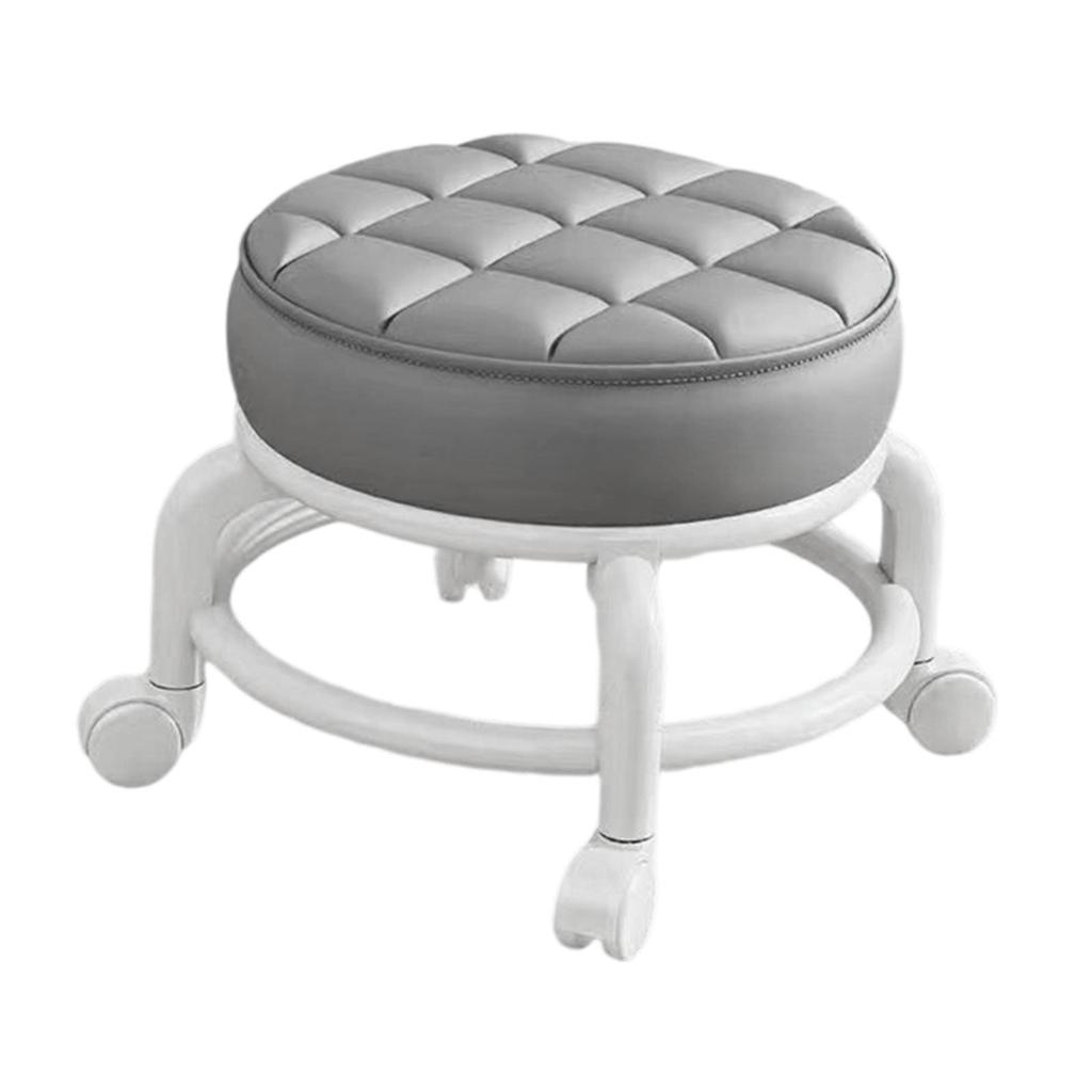 Low Roller Seat Stool Round Comfortable Low Noise Sturdy Pedicure Stool Swivel Chair for Salons Kitchen Office Home Barber Shop