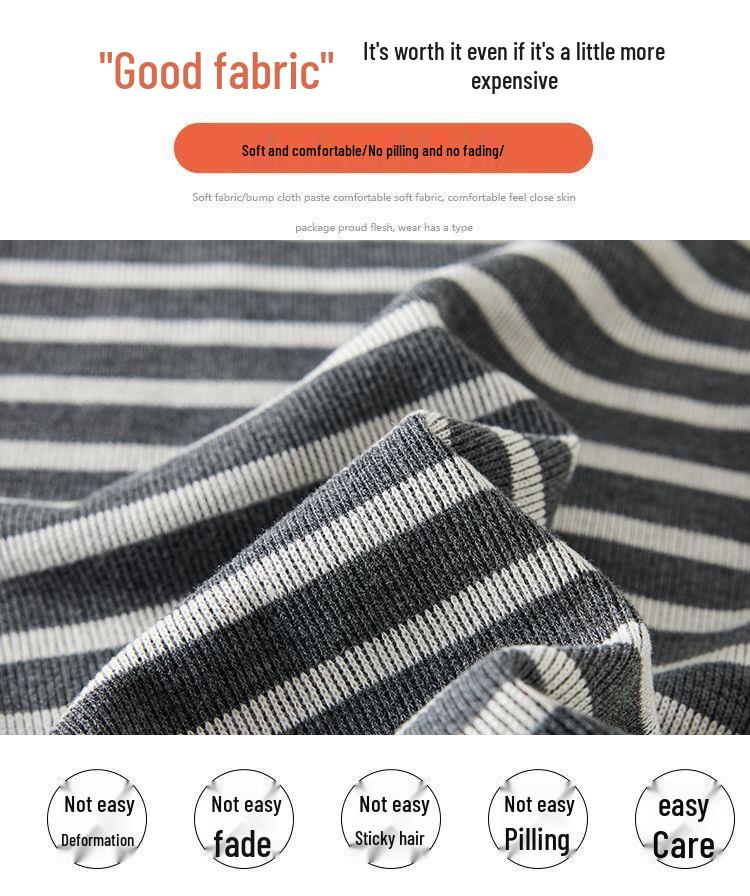 High-Waist Retro Striped Wide-Leg Pants with Drawstring - Women's Casual Floor-Length Knit for Autumn and Spring