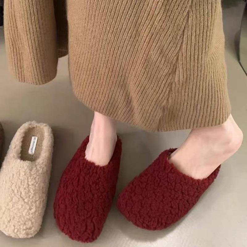 Retro Fleece Shoes for Autumn and Winter, with Cotton Slippers From Baotou for Casual Wear