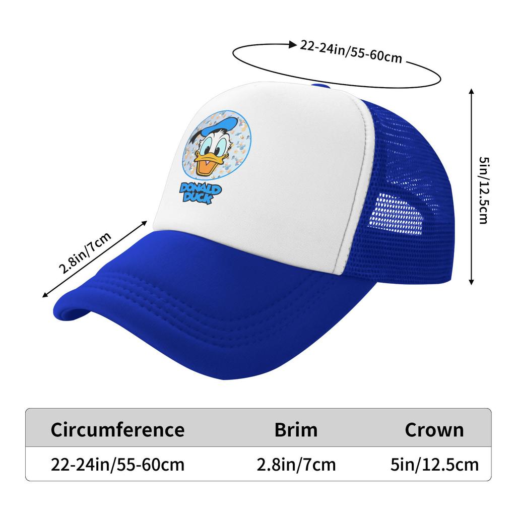 Donald Duck Snapback Hat For Men Women Cooling Breathable Mesh Side Sun Hats Caps Adjustable Fit For Casual Wear