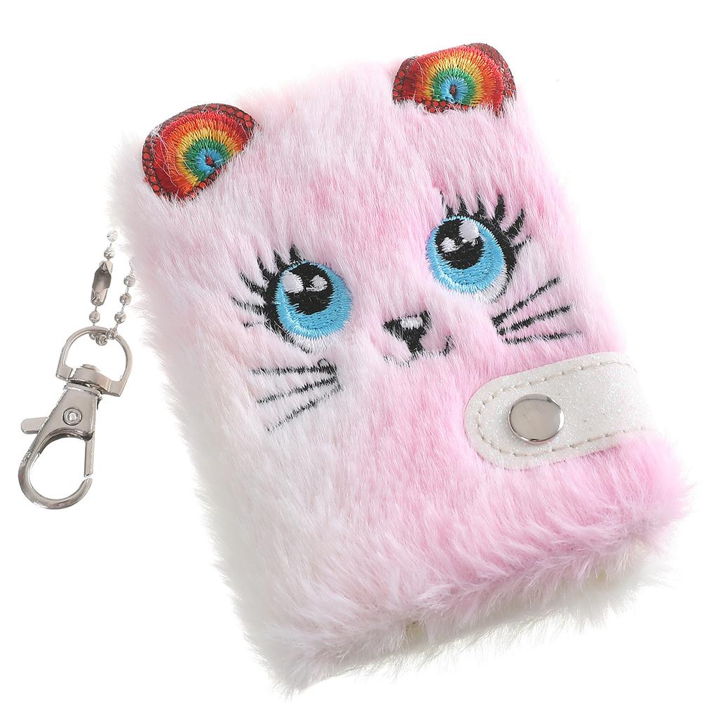 Kawaii Notebook For Girls Stationery Gift Small Plush Journal Diary Notepad Blank Inner Papers Sketchbook With Keychain Protable