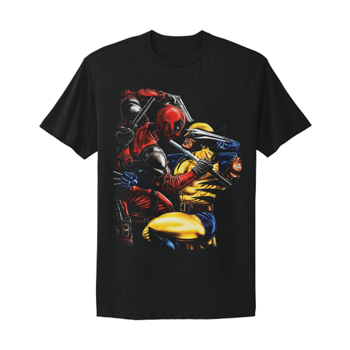 Deadpool vs Wolverine Amazing Hero XMen Marvel Movie T-shirt M