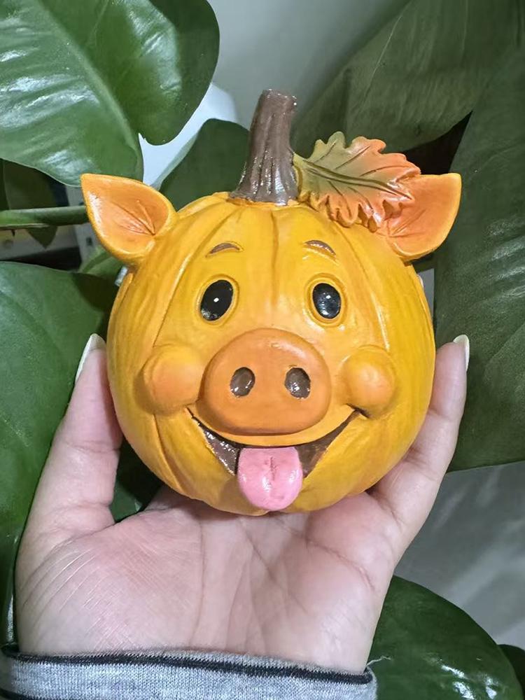 1Pc Farm Animal Pumpkin Figurines Funny Farm Animals Statue Farmhouse Pumpkin Figurines for Tabletop Home Party Decoration