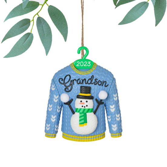 Christmas Decoration Cute 3D Santa Claus Girl Sweater House Charms Colorful Acrylic Pendant Christmas Tree Hanging Ornaments Home Holiday Decoration