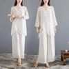 Zen Fairy Chinese Tang Suit Yoga Set - Cotton Linen Meditation Outfit