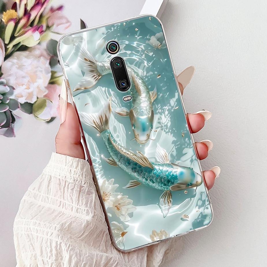 For Xiaomi Mi 9T Pro Case Cute Cat Lucky Koi Painted Cover Soft Silicone Phone Case For Xiaomi MI 9T Pro Mi9T 9TPro Fundas Coque