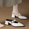 French Chunky Mary Jane Women's Shoes 2025 Spring New Collection, Paired with Skirts, One-line Pointed-toe Stylish Single Shoes
