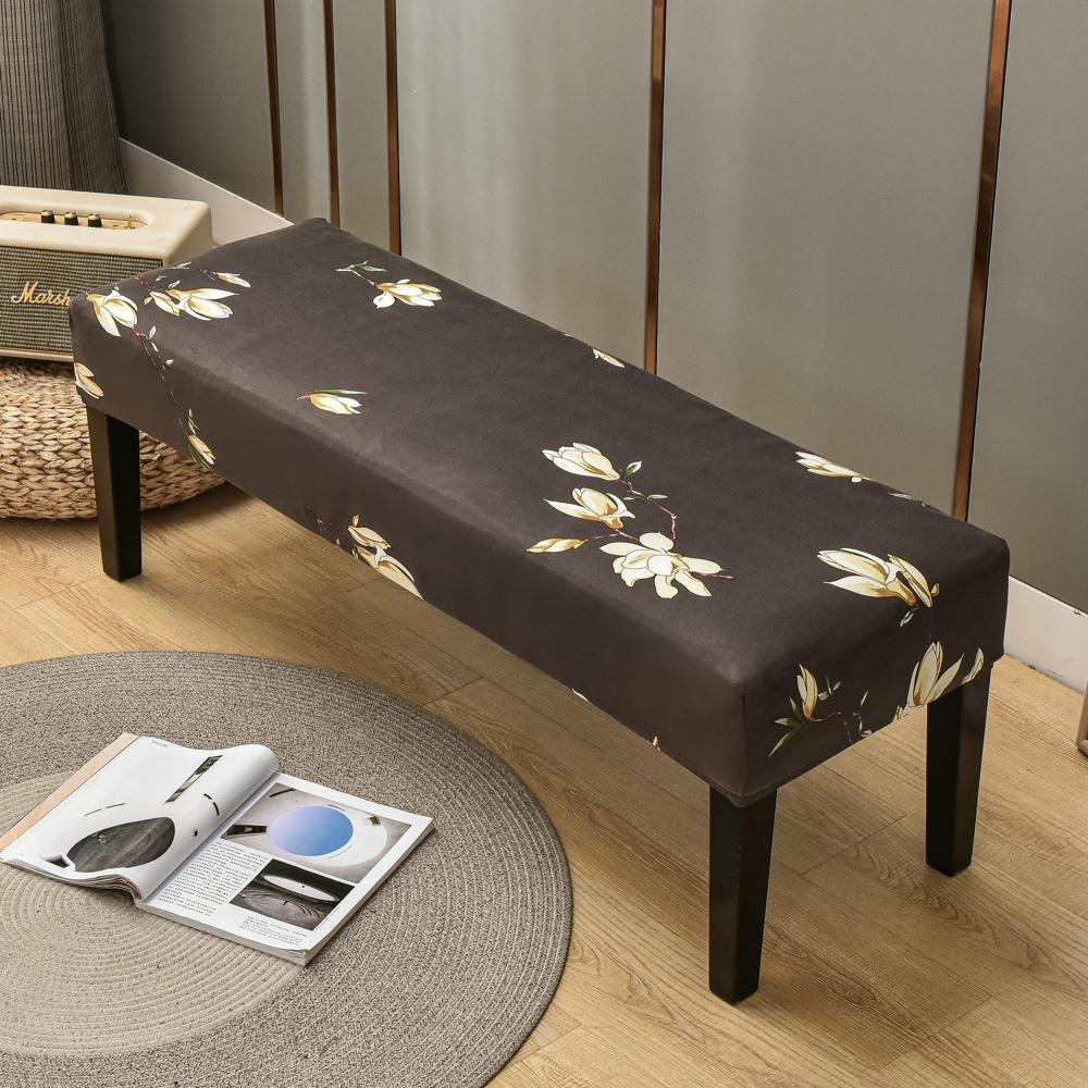 Dining Bench Cover Stretch Upholstered Bench Slipcover Printed Bench Seat Protector Rectangle Bench Covers for Dining Room Bedroom Living Room Kitchen
