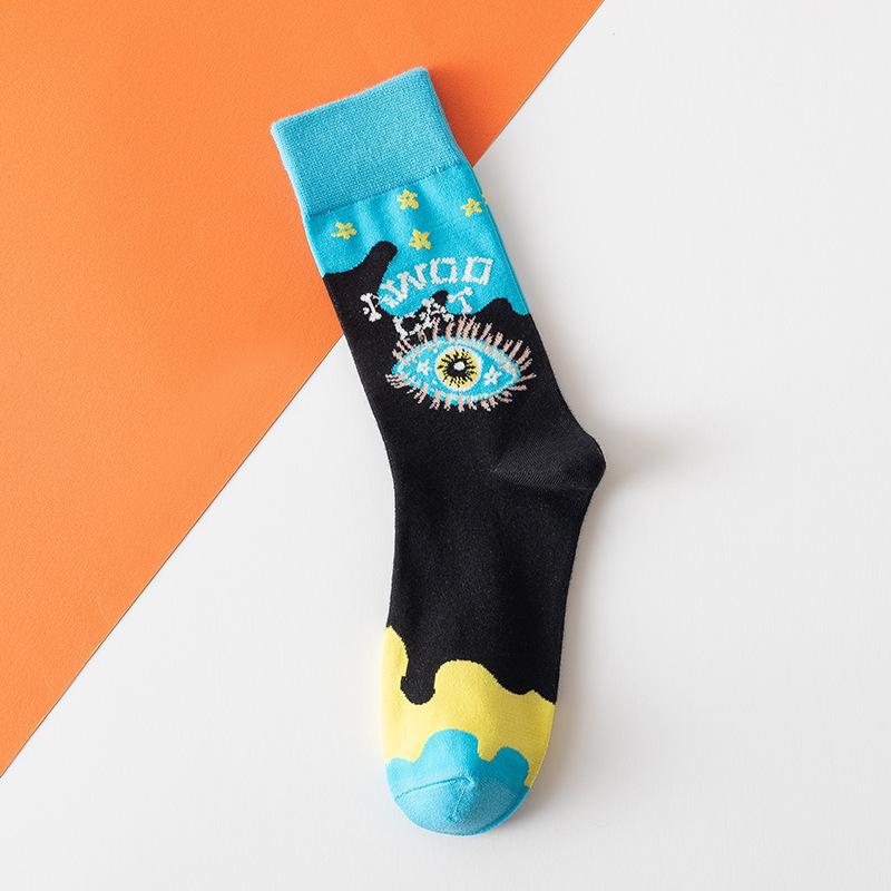 Ladies Spring and Autumn Fashion New Eyes Cartoon Valentine's Day In Tube Socks