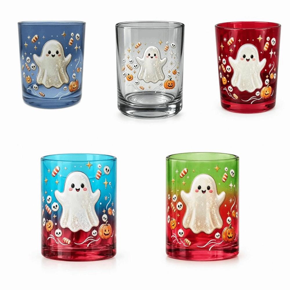 Pumpkin Skull Print Ghost Glass Cup Decorations Wine Glass Gothic Drinkware Halloween Party