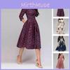 Women's Fashion Vintage Print Long Sleeve Puff Dress In Elegant Floral Pattern