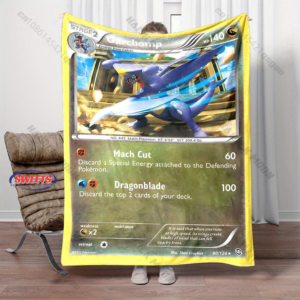 Free Shipping! Pokemon Garchomp Cards Print Blanket Warm Soft Comfortable Home Travel Sofa Bedding Cover Blanket Holiday Gift