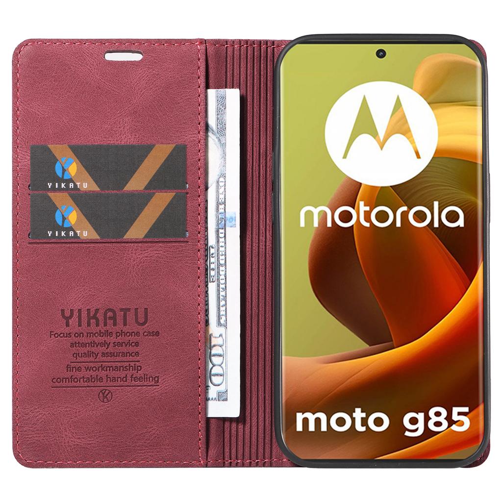 YIKATU YK-004 For Motorola Moto G85 5G/S50 Neo 5G Case Leather Phone Wallet Cover Skin-Touch