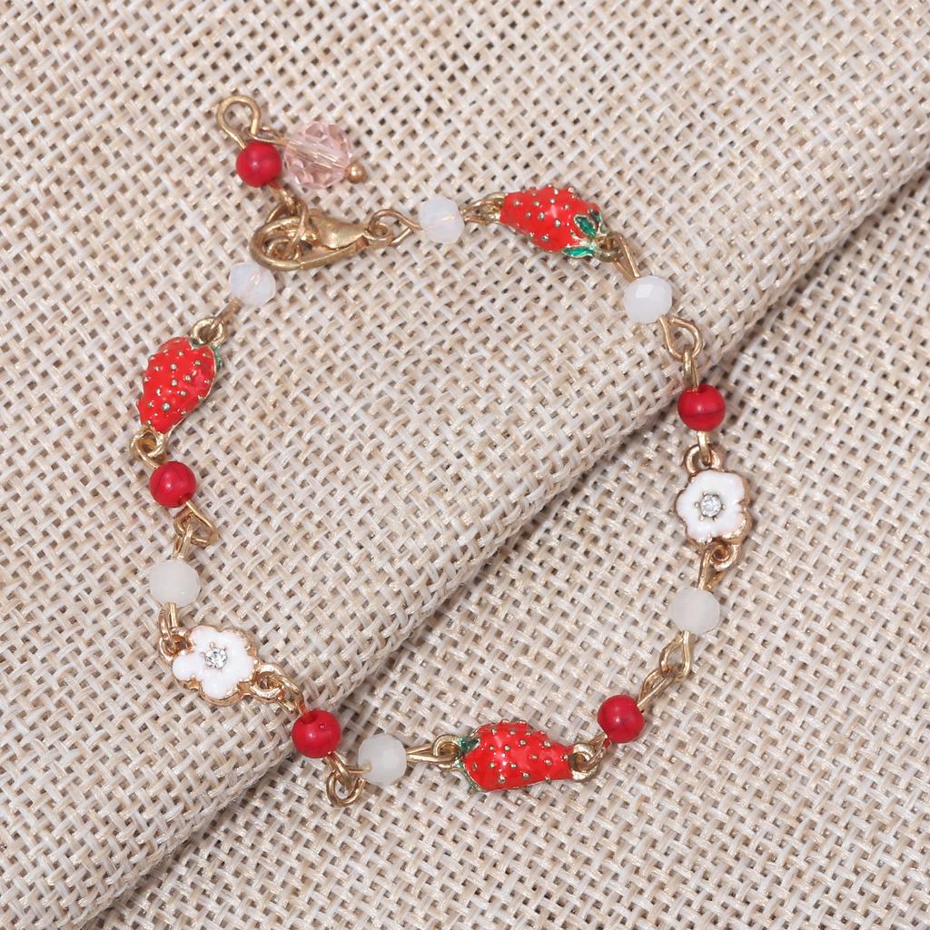 Braccialetto Creativo alla Fragola Bracciale Frutta Carino per Gioielli da Donna Regalo