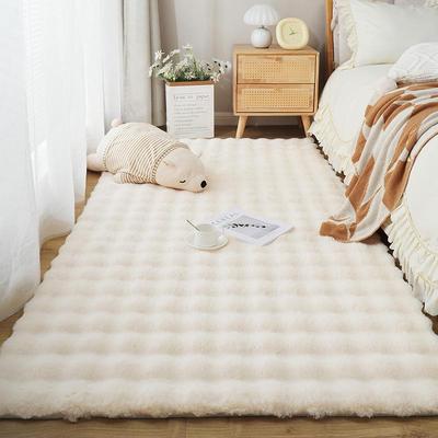 Dicker Blasensamt-Teppich aus Kunst-Kaninchenfell für Wohnzimmer, Schlafzimmer & Erker