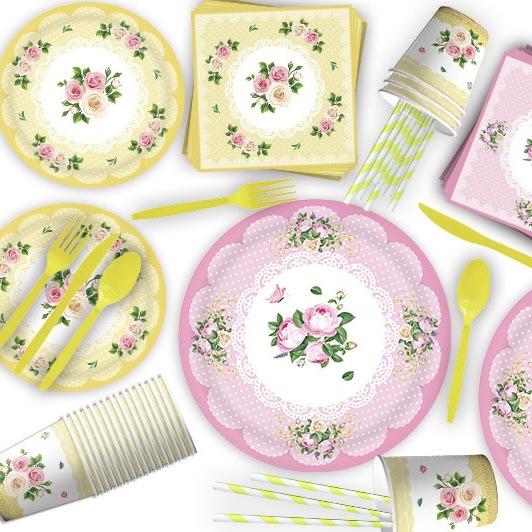 Spring Tea Party Theme Party Supplies Birthday Decoration Tea Party Party Arrangement Tableware Knives Forks Spoons