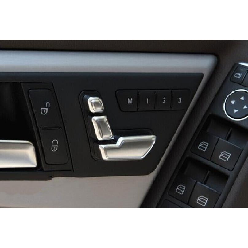 Car Inner Seat Adjust Button Sticker 2012-2016 For Benz ML GL Trim Matte Silver