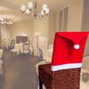 Cover Christmas Chair Table Decorate Xmas Hat Festival Garnish Restaurant Party