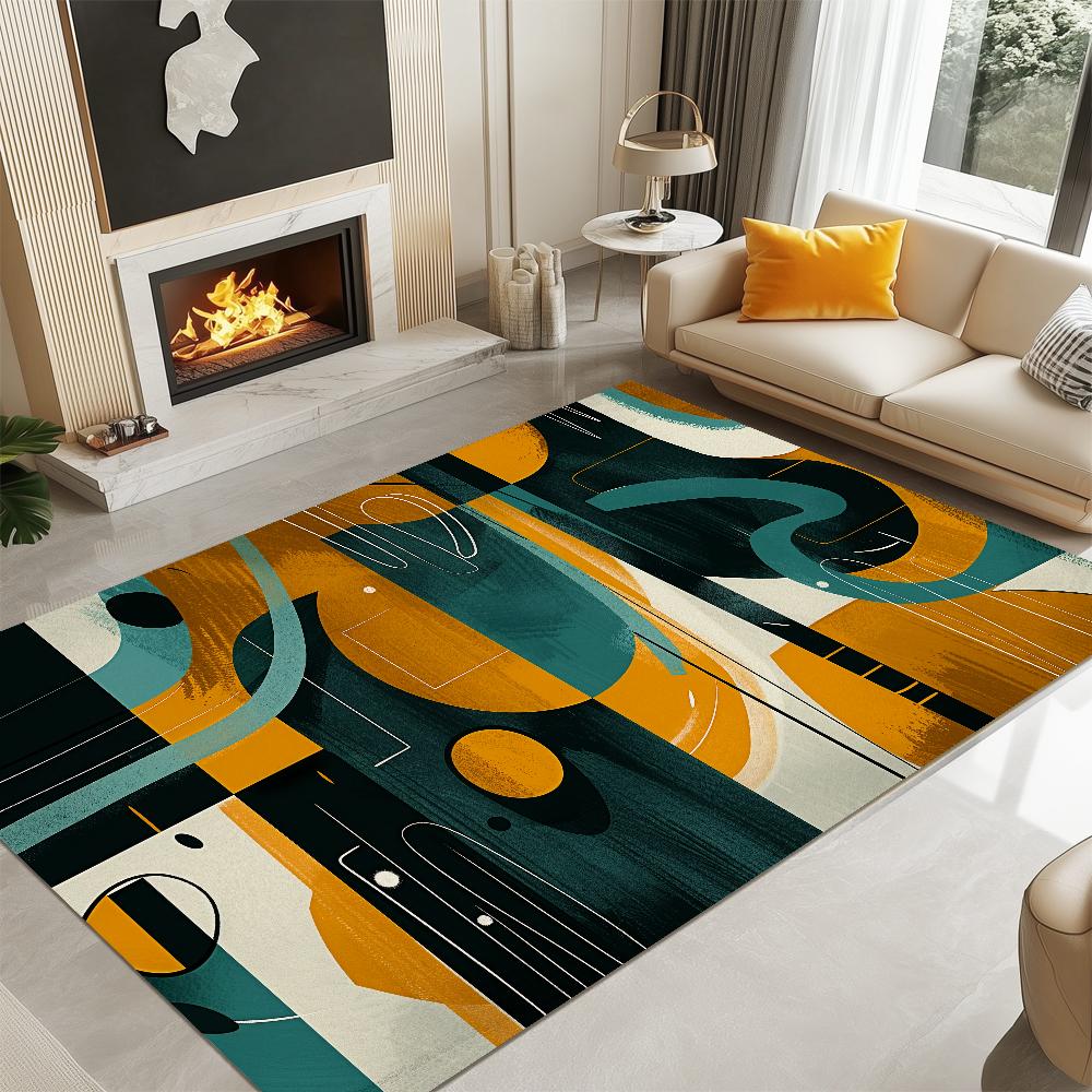 

Geometric Carpets for Living Room Modern Abstract Rug Non-slip Decoration Home Bedroom Coffee Tables Mat Washable Dining Room 50x 80cm