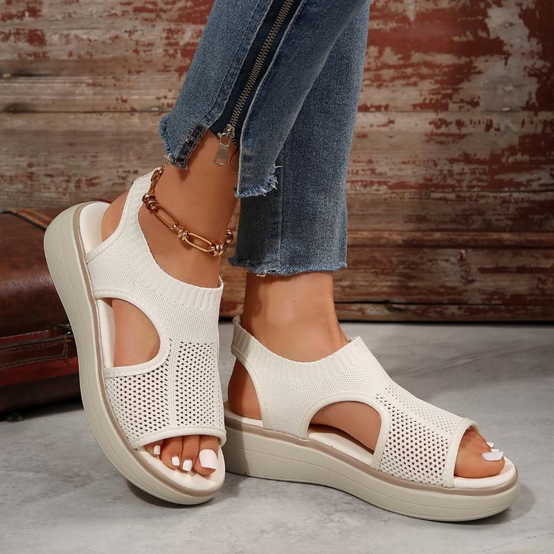 Fashion Large Size Women's Shoes 2024 Summer Comfortable Casual Sports Women's Beach Wedge Sandals Women's Thick-soled Roman Sandals