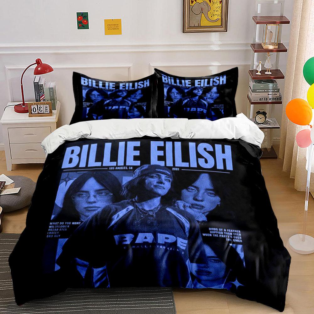 Billie Eilish Zilā Gultasveļas Komplekts Gultasveļa