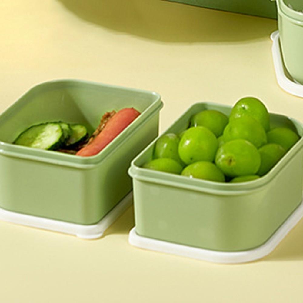 Dvouvrstvý kreslený obědový box se vzorem ovoce, přihrádkový obědový box, plastový obědový box, škola
