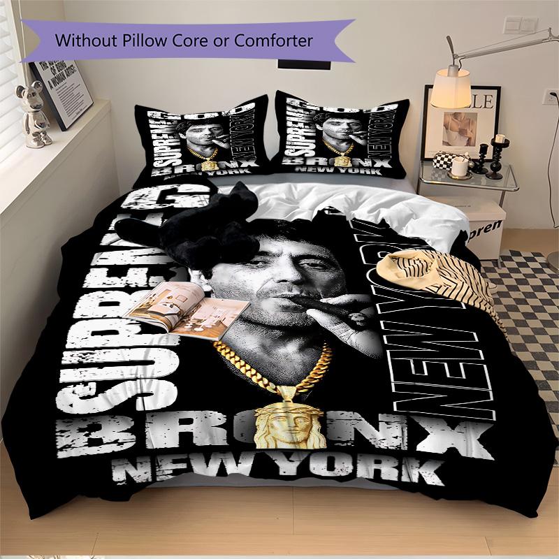Supreme God Bronx Print 3Pcs Bedding Set,Duvet Cover with 2 Bedro,Pillowcase Home Birthday Gift