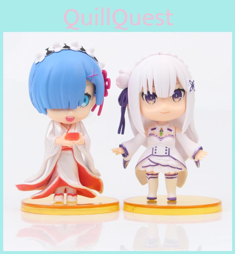Adorable Pvc Rem Figure Set Six Cute Q Version Models From Re Zero Starting Life In Another World