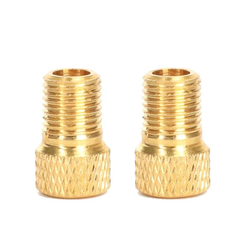 Велосипедный адаптер Presta на Schrader Адаптер клапана велосипедной шины Медный Золотой Велосипедный насос Соединители клапанов шин Конвертер