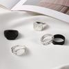 Combination Ring, Simple Gun Black Large Ring 5-Piece Set