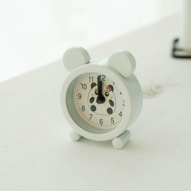 Mini metal bear cartoon cute small alarm clock creative unique desk bedside alarm clock