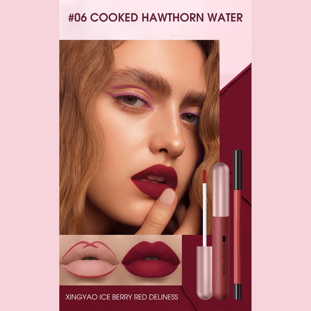 Matte Lip Gloss Lip Liner Combo 12pcs Set