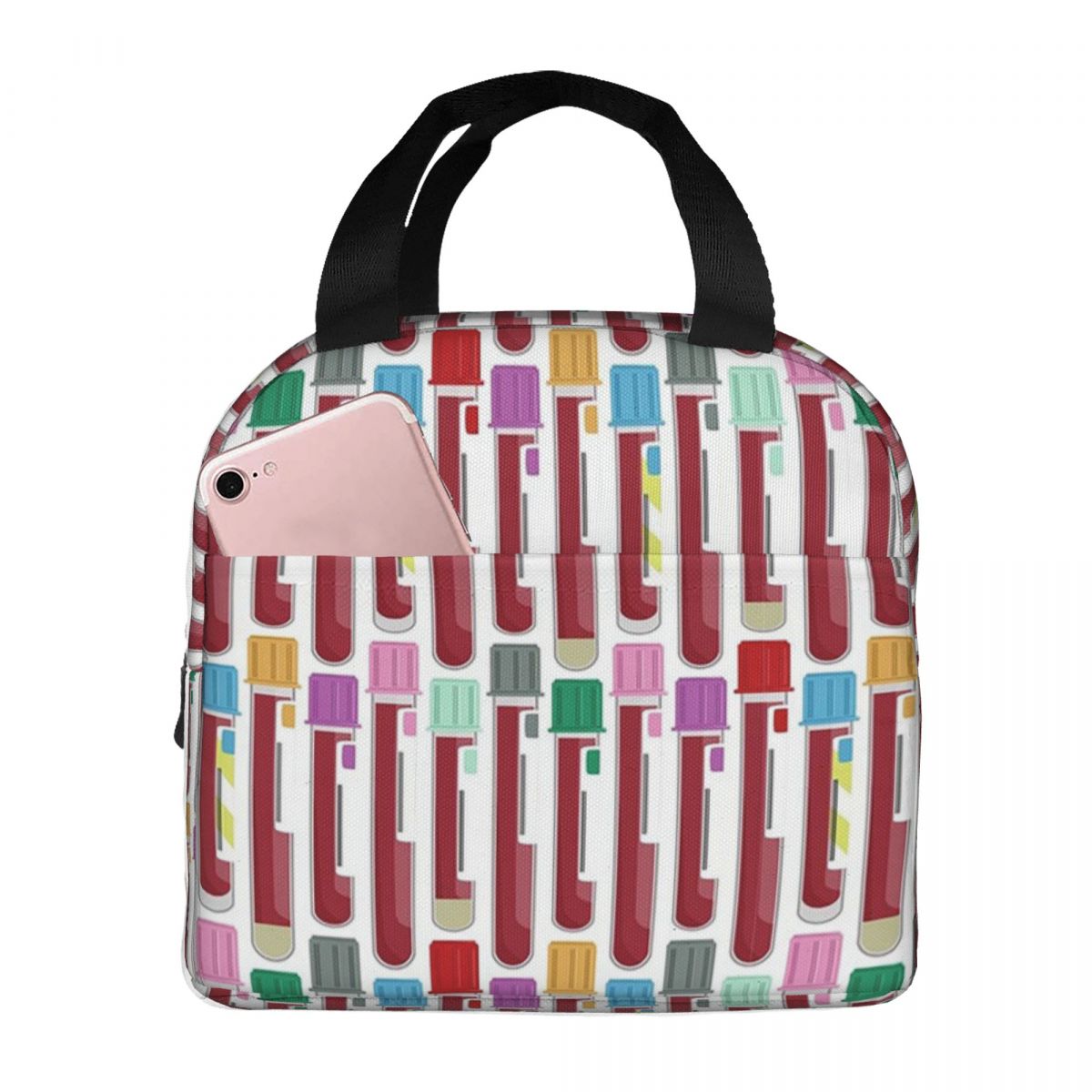 Phlebotomy Blood Tubes Insulated Lunch Bag for Women Children Portable Food Boxes Thermal Lunch Box Tote One Size
