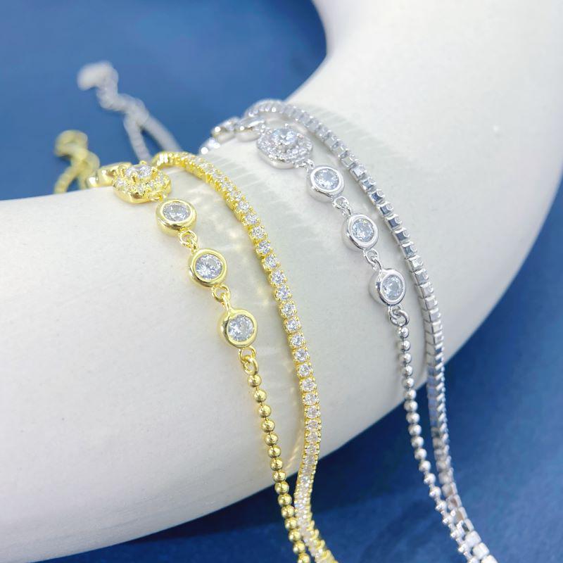 S925 Sterlingsilber Rundes Diamant-Blasenarmband - Nischendesign, Schlichter & Luxuriöser Verstellbarer Damenschmuck