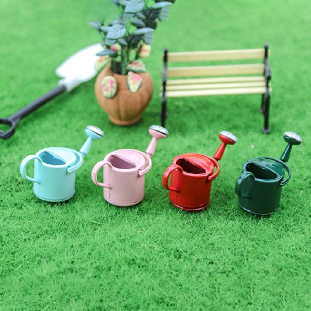 1:12 Scale Metal Watering Can Garden Miniature Decoration for Children Kids Dolls Access Dollhouse Miniature Furniture