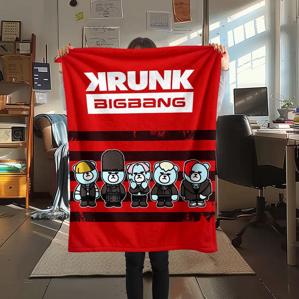 1pz Coperta in Flanella con Stampa BIGBANG, Alta qualità per Tutte le Stagioni, Arredamento per la Casa, Calore e Comfort, Perfetta per Regali di Natale