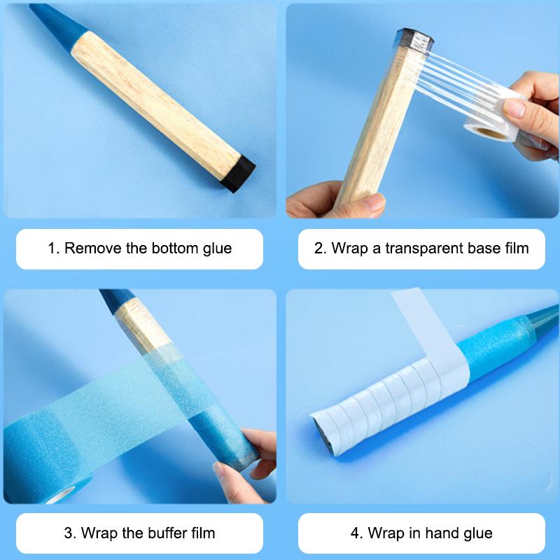 1/2 Rolls Anti-Slip Tennis Badminton Grip Tape Athletic Sponge Pre Wrap Tape Racket Grip Priming Cushioning Tape
