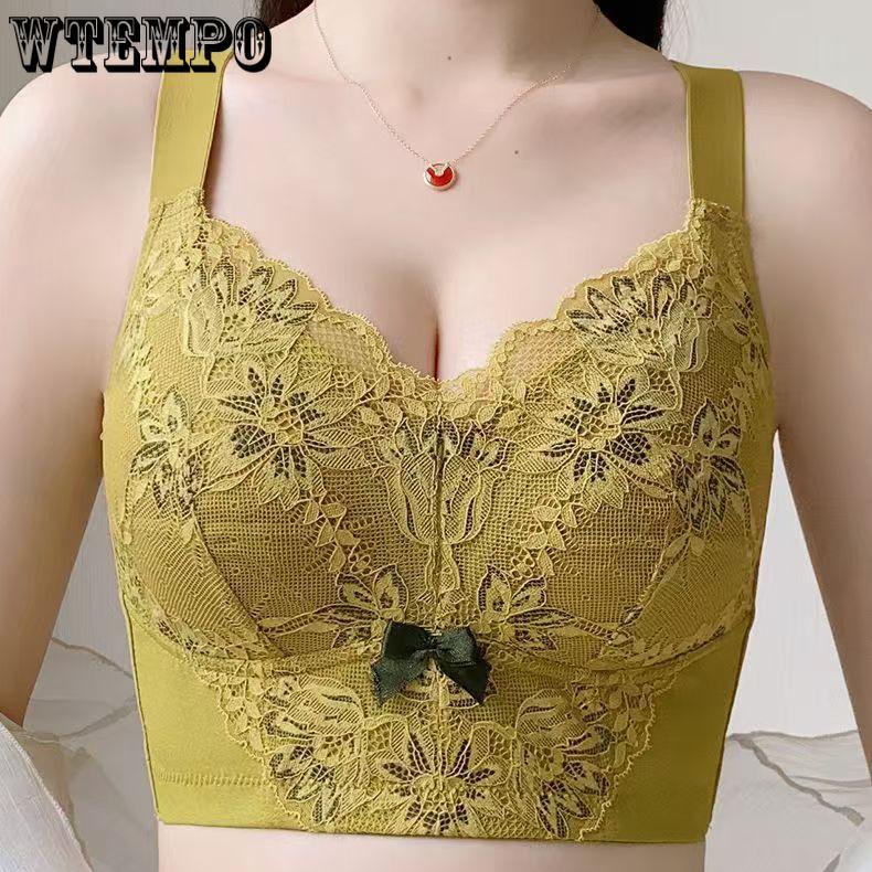 Large-sized Lingerie Women's Thin Full-cup Bra Breast Retraction Anti-sagging Adjustable Bra Without Underwire Push Up Bra