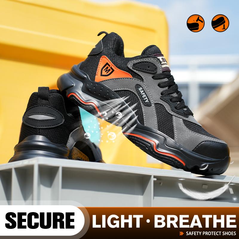 Lightweight Safety Shoes Men Work Shoes Steel Toe Cap Working Boots Sneakers Man Anti Puncture Breathable Sport Work Footwear