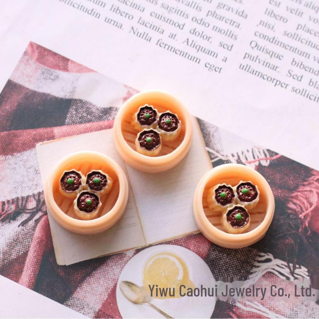 Miniatur Harz Gedämpfte Knödel Ornament Schlüsselanhänger