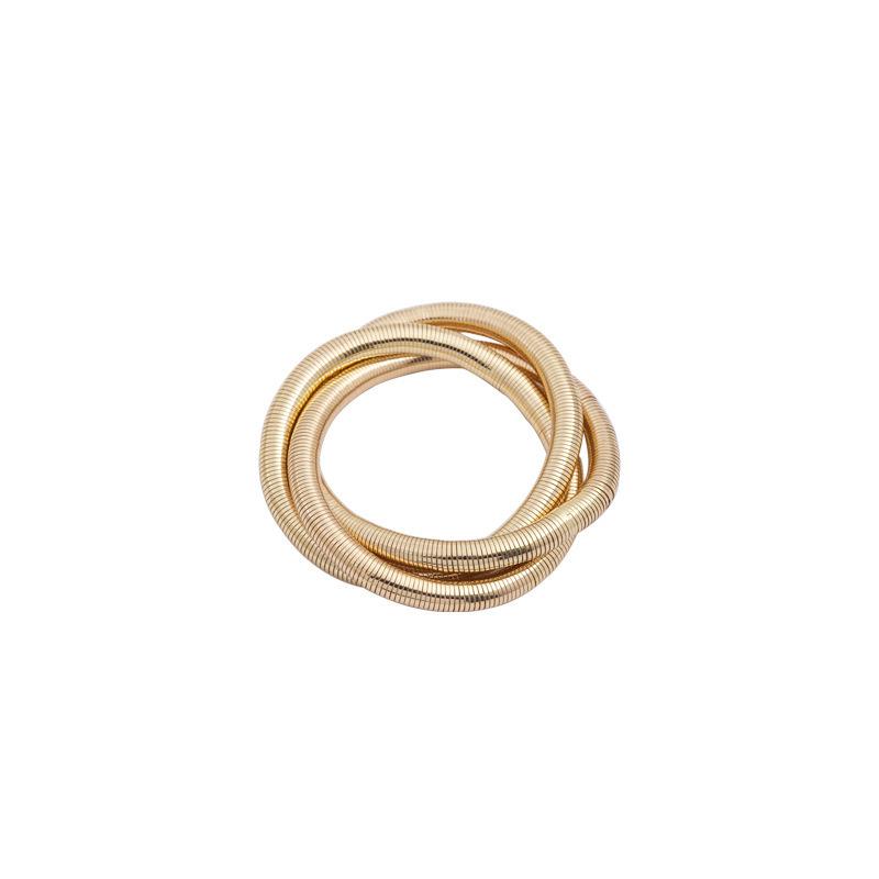 Gold Elastic Snake Bone Wide Bracelet Women'S Light Luxury Niche Exaggerated Silver Metal Stacked Bracelet Bracelet Bracelet