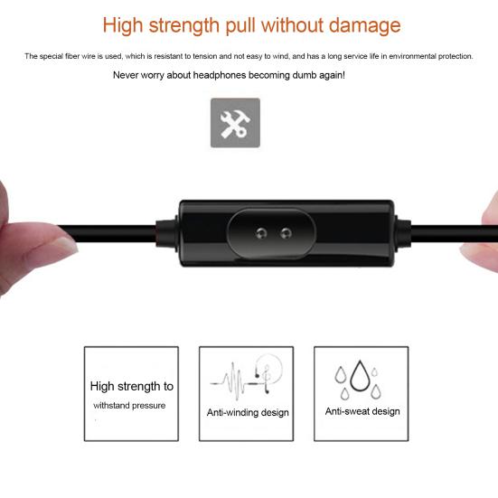 Powerful Bass Sound Wired In-ear Headphones Earbuds with Mic for Phone Computer