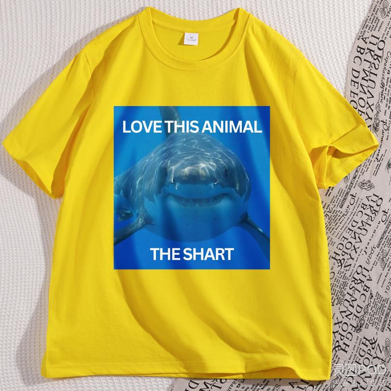 Love This Animal The Shart Graphic Tee Shirts Funny Cotton ShortSleeve Sea Animal T Shirt Mens Designer Clothing Comfortable
