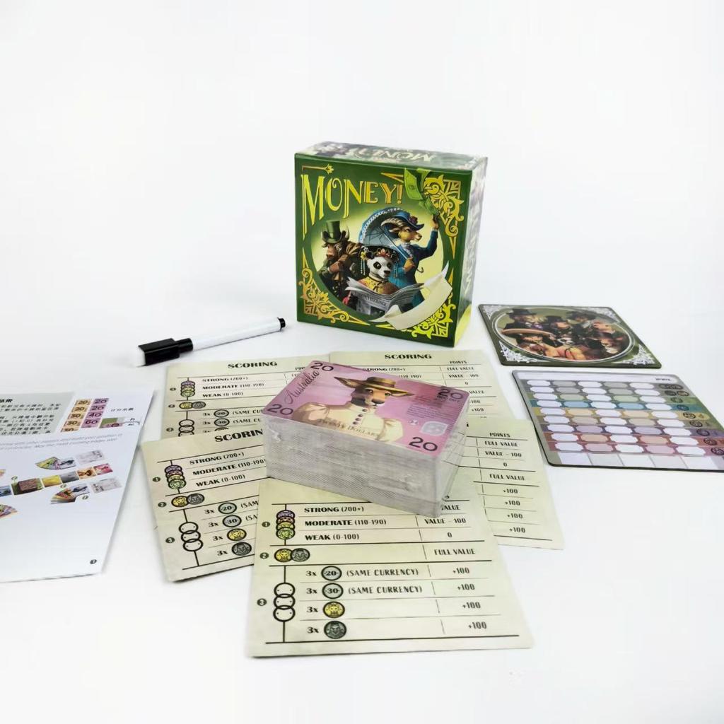 Pieniądze! Kolor pieniędzy - Dwujęzyczna, wieloosobowa, swobodna gra stołowa.