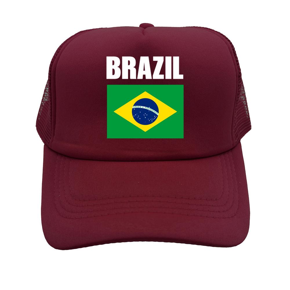 Brazil Flag Trucker Hat Adult Adjustable Mesh Net Country Fans Baseball Cap Unisex Women Hip Hop Dad Gift Hat