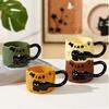 Black Cats Ceramic Mugs Heat Resistant to 1000C for Microwave Oven Use with Insulated Handle and Dishwasher Safe